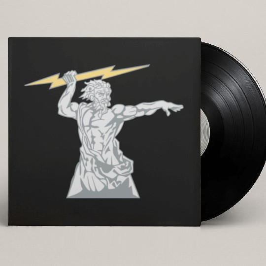 Greek mythology Zeus lightning bolt silhouette Custom Vinyl Record Sleeves