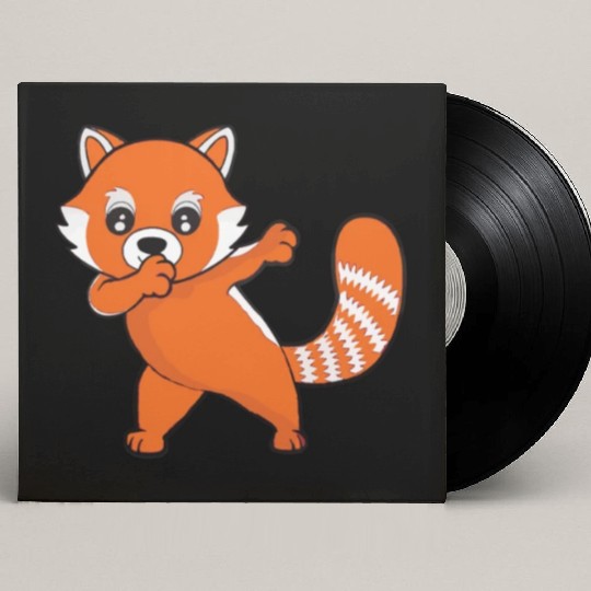 Dabbing Red Panda Cherry Blossoms Bamboo Custom Vinyl Record Sleeves
