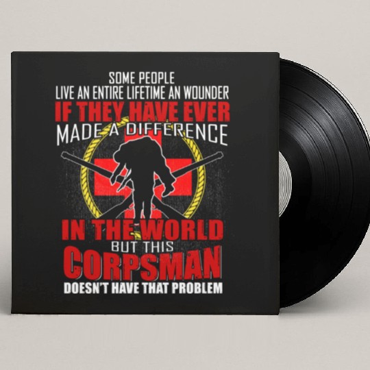 Devil US Navy Corpsman DOC Badass Army Veteran Custom Vinyl Record Sleeves