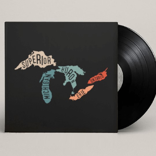Great lakes USA, Michigan Lake Erie Lake Custom Vinyl Record Sleeves