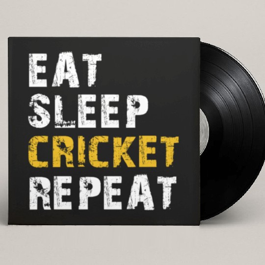 eat sleep cricket Custom Vinyl Record Sleeves