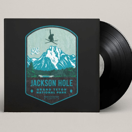 Jackson Hole Ski Badge Custom Vinyl Record Sleeves