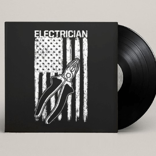 Vintage USA Flag Patriotic Electrician Lineman Custom Vinyl Record Sleeves