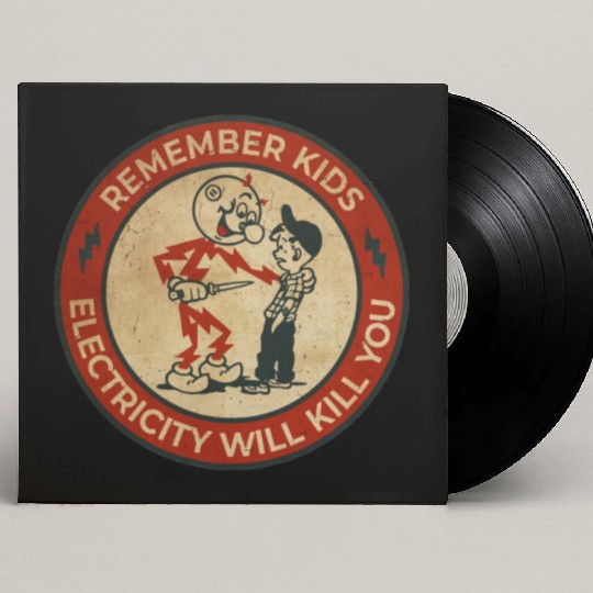 Warning Remember Kids Electricity Will Kill You Custom Vinyl Record Sleeves