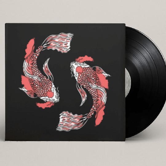 Koi Fish Swirly Custom Vinyl Record Sleeves