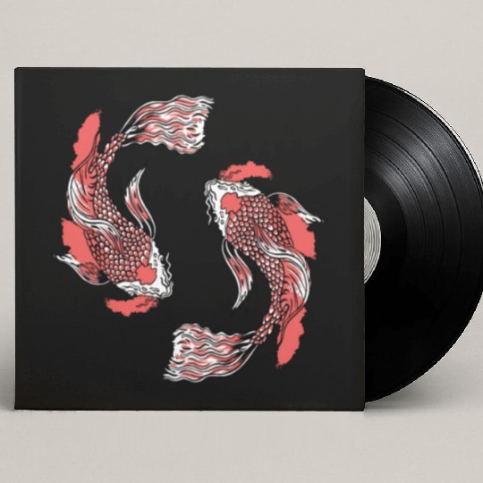 Koi Fish Swirly Custom Vinyl Record Sleeves