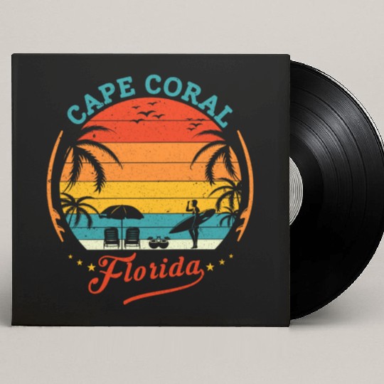 Cape Coral Est.1973 Vintage Florida summer Gift Custom Vinyl Record Sleeves