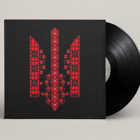 Ukrainian Trident Vyshivanka - Embroidered trizub Custom Vinyl Record Sleeves