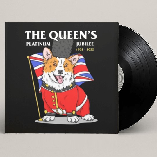 The Queen Platinum Jubilee 2022 Corgi Custom Vinyl Record Sleeves
