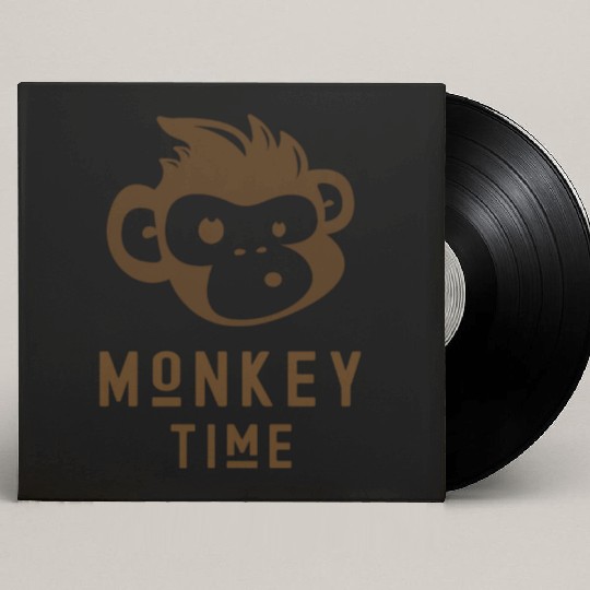 It's Monkey Time Cute Funny Monkey Face Custom Vinyl Record Sleeves
