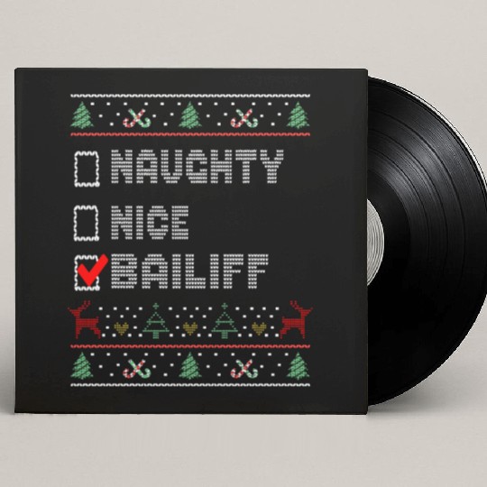 Naughty Nice Bailiff, Matching Christmas Group Custom Vinyl Record Sleeves