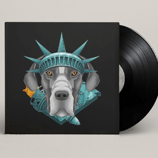 Statue Of Liberty Great Dane 4th Of July Dog USA A Custom Vinyl Record Sleeves