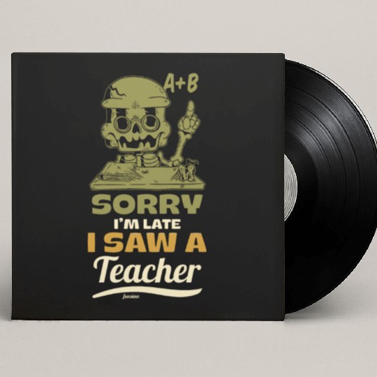 Sorry I'm Late I Saw A Teacher Custom Vinyl Record Sleeves