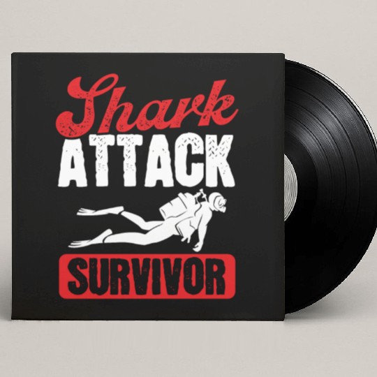 Scuba Diving Shark Attack Survivor Scuba Diver Custom Vinyl Record Sleeves