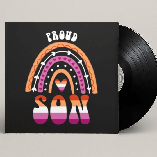 Proud Son Lesbian Pride Rainbow Custom Vinyl Record Sleeves
