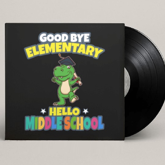 Good Bye Elementary Hello Middle School Graduation Custom Vinyl Record Sleeves