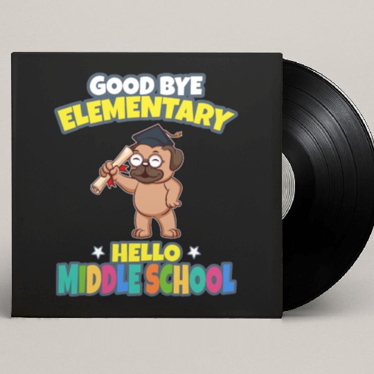 Good Bye Elementary Hello Middle School Graduation Custom Vinyl Record Sleeves