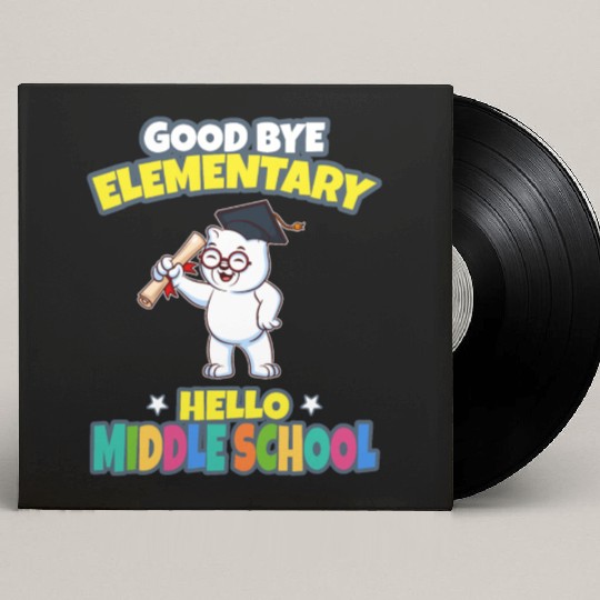 Good Bye Elementary Hello Middle School Graduation Custom Vinyl Record Sleeves