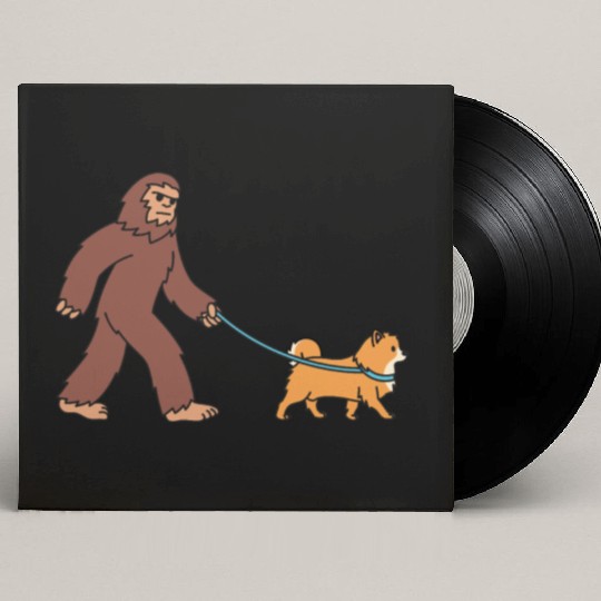 Bigfoot Sasquatch Walking Pomeranian Custom Vinyl Record Sleeves