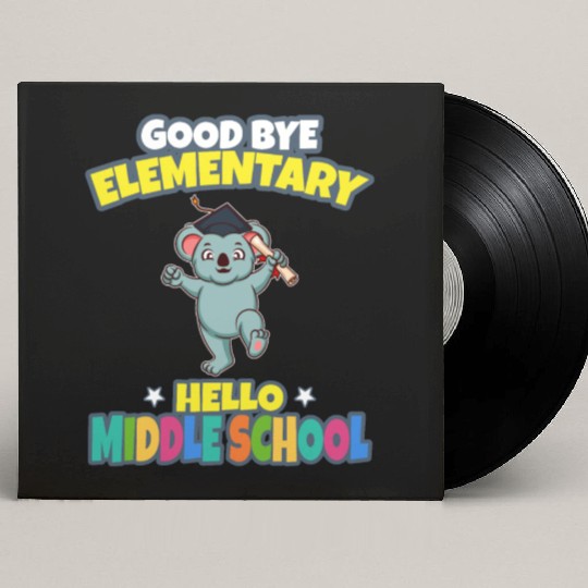 Good Bye Elementary Hello Middle School Graduation Custom Vinyl Record Sleeves