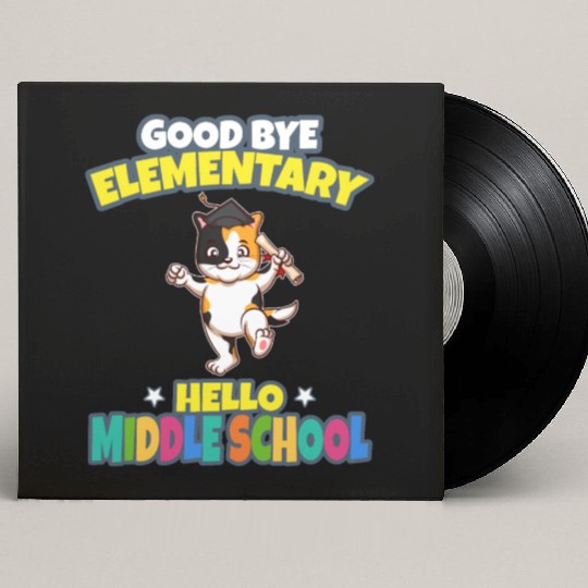 Good Bye Elementary Hello Middle School Graduation Custom Vinyl Record Sleeves