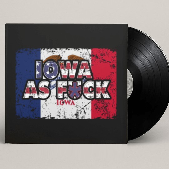 America US Flag State Flag Iowa Custom Vinyl Record Sleeves