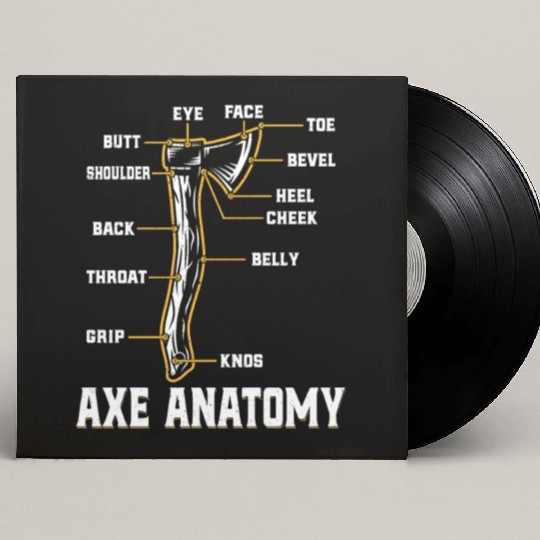 Axe Anatomy - Funny Ax Hatchet Thrower Throwing Custom Vinyl Record Sleeves