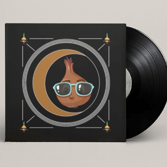 Onion Vegetable Custom Vinyl Record Sleeves, Onion Wearing Sunglasses