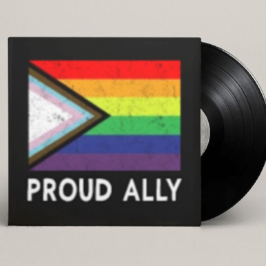 Proud Ally | Pride Month LGBTQ Black Pride Flag Custom Vinyl Record Sleeves