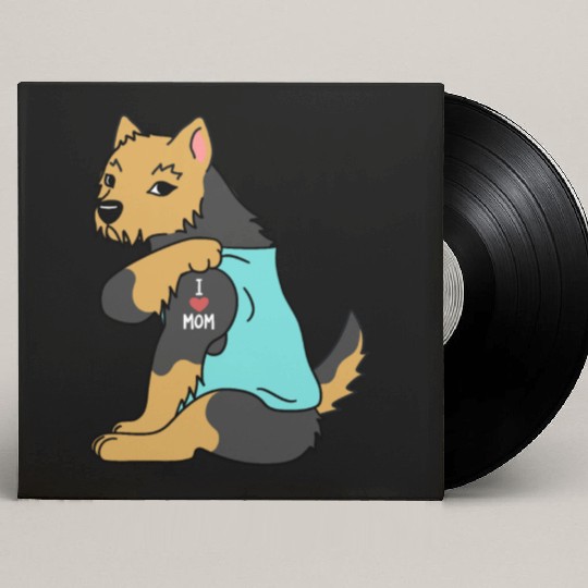 I Love Mom Tattoo Yorkshire Terrier Custom Vinyl Record Sleeves
