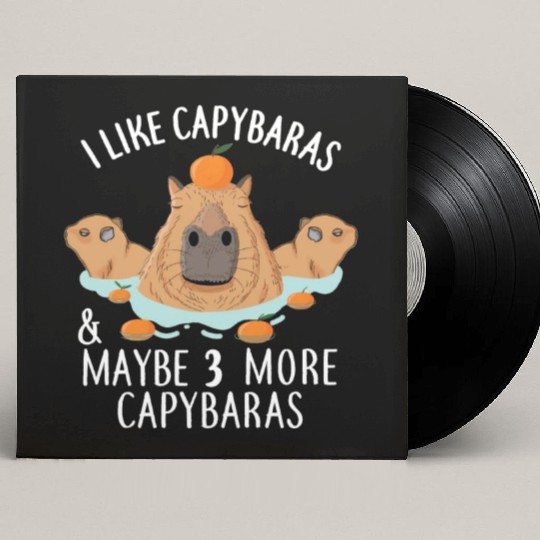 I like Capybaras and maybe 3 people Funny Baby Custom Vinyl Record Sleeves