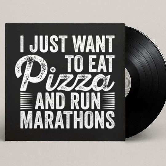 I Want To Eat Pizza And Run Marathons Pizza Lover Custom Vinyl Record Sleeves