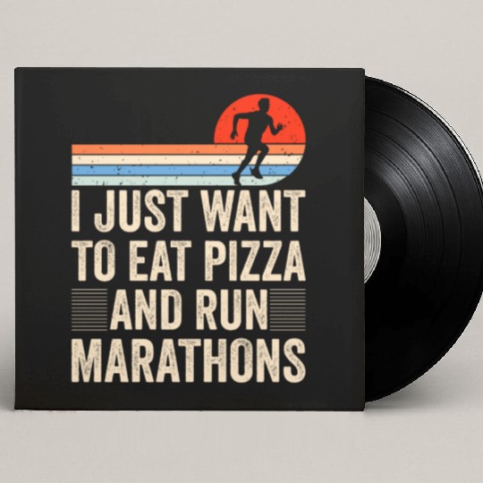 I Want To Eat Pizza And Run Marathons Pizza Lover Custom Vinyl Record Sleeves