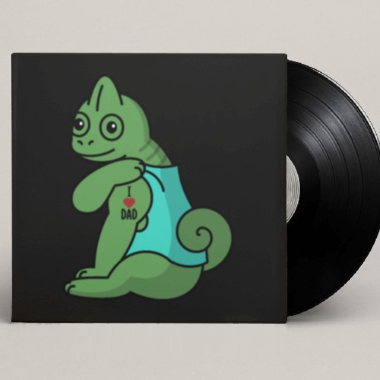 I Love Dad Chameleon Reptile Custom Vinyl Record Sleeves