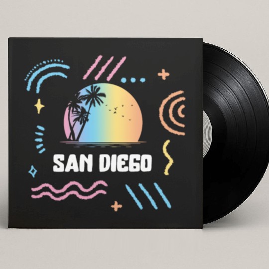 San Diego Florida Vacation Family Custom Vinyl Record Sleeves