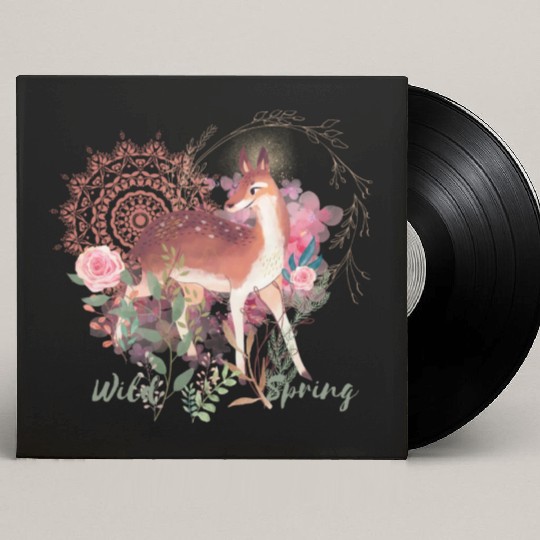 Sweet Deer In Wild Spring - 11 Custom Vinyl Record Sleeves