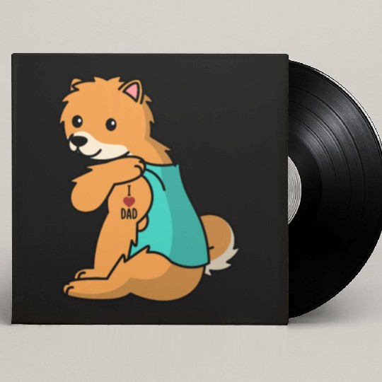 I Love Dad Pomeranian Custom Vinyl Record Sleeves