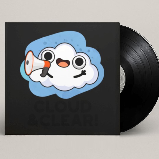 Cloud And Clear Funny Weather Pun Custom Vinyl Record Sleeves