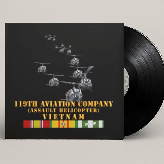 Army 119th Aviation Company Assault Helicopter w V Custom Vinyl Record Sleeves
