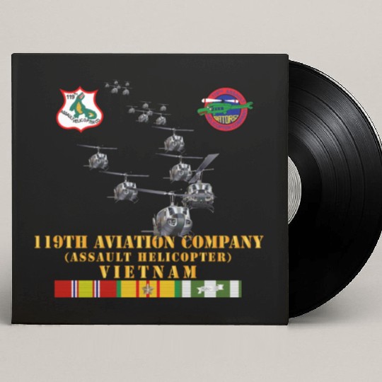 Army 119th Aviation Company Assault Helicopter w S Custom Vinyl Record Sleeves