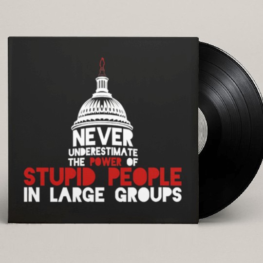 Never Underestimate Stupid People in Large Groups Custom Vinyl Record Sleeves