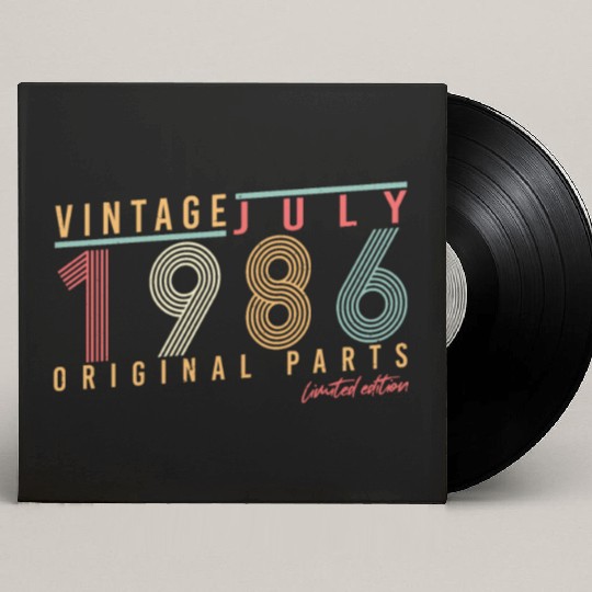 Retro 1986 July Custom Vinyl Record Sleeves