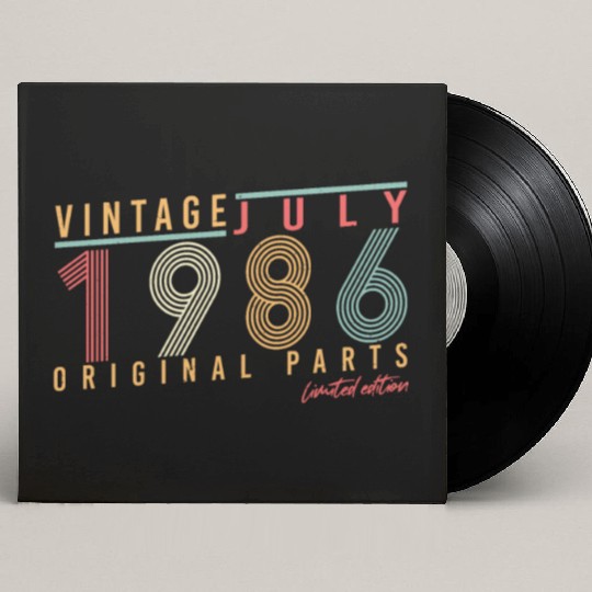 Retro 1986 July Custom Vinyl Record Sleeves