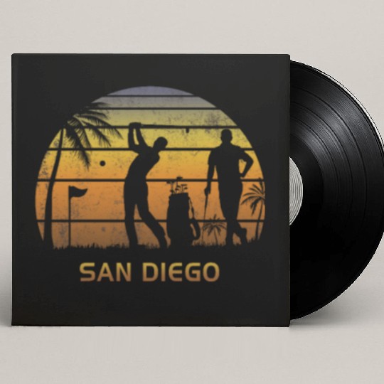 Retro San Diego Golf Golfing Fan Golfer Gift Custom Vinyl Record Sleeves