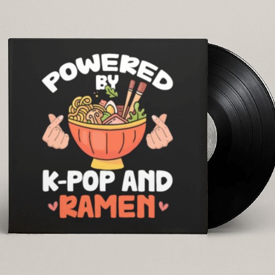 Powered By K-Pop and Ramen Custom Vinyl Record Sleeves