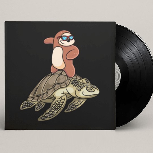 Sloth Surfing Turtle Slow Animal Lover Custom Vinyl Record Sleeves