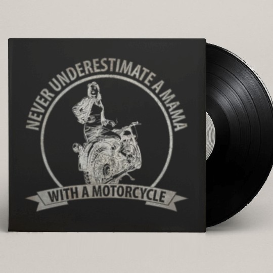 Women Never Underestimate A Mama With A Motorcycle Custom Vinyl Record Sleeves