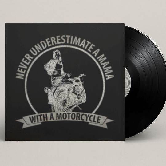Women Never Underestimate A Mama With A Motorcycle Custom Vinyl Record Sleeves