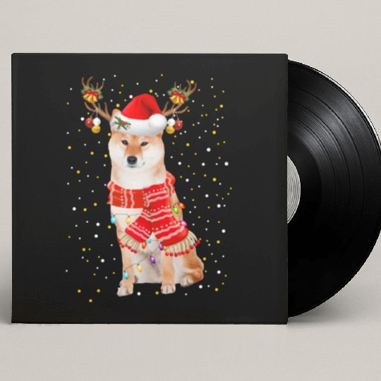 Akita Custom Vinyl Record Sleeves Akita Reindeer Christmas Light