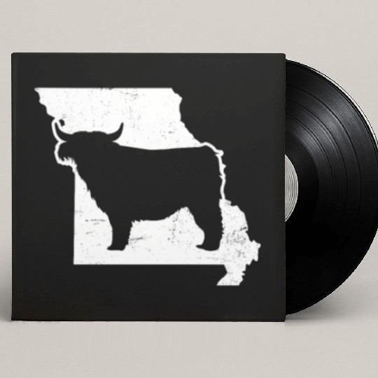 Highland Cow Patriotic Missouri 4th July Custom Vinyl Record Sleeves